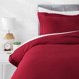 Amazon Basics Polyester Microfiber Duvet Cover Set With Pillow Cover – Single, 2-Piece (66×90-inch, Burgundy)