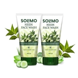 Amazon Brand – Solimo Neem Facewash with Aloe Vera & Cucumber Extracts, SLES & Paraben Free, 2 X 150 ml
