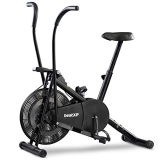 beatXP Vortex Energize 1M Air Bike Exercise Cycle for Home | Gym Cycle for Workout with Adjustable Cushioned Seat | Moving Handles | Full Body Workout Gym Fitness Cycle Machine With 6 Months Warranty (Black)
