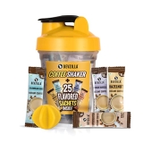Bevzilla Instant Coffee Sachets & Bottle Pack With 25 Flavoured Coffee Sachets With Gym Shaker Bottle