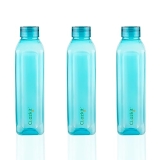 Clazkit Venice Plastic Water Bottle Pack of 3, Blue -1 Litre