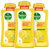 Dettol Body Wash and Shower Gel for Women and Men, Refresh (Pack of 3 – 250ml each) | Soap-Free Bodywash | 12h Complete Odour Protection