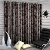 Fashion String 4 Pieces Door Curtain Set, 7 Feet Long, Brown, lined