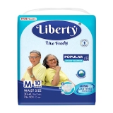 Liberty Popular Adult Diapers, Tape Style, Medium (M) Size