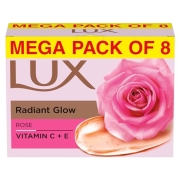 Lux Radiant Glow Bathing Soap 150g(Pack of 8 )