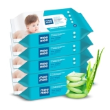 Mee Mee Baby Gentle soft Moisturing Wet Wipes with Aloe Vera extracts (unscented) without lid |72 pcs| Pack of 5