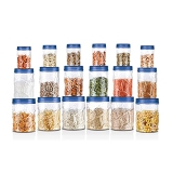 MILTON Vitro Plastic Pet Storage Jar and Container, Set of 18