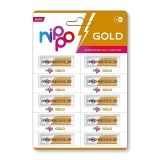 Nippo 3DG Gold AA Battery Pack of 10