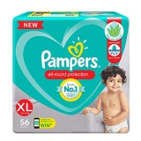 Pampers All round Protection Pants, Extra Large size baby diapers (XL), 56 Count, Anti Rash diapers, Lotion with Aloe Vera