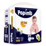Papimo Baby Pants Diapers with Aloe Vera, Medium (7 – 12 kg), 76 Count