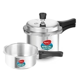 Pigeon  Aluminium Pressure Cooker Combo (2 litre and 3 litre, Silver)