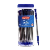 Reynolds BRITE BP 25 CT JAR – BLUE Ball Pen I Lightweight Ball Pen With Comfortable Grip for Extra Smooth Writing I School and Office Stationery