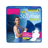 Stayfree Secure Extra Large Cottony Soft Cover Sanitary Pads For Women With Wings, 40 Pads