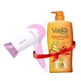 Dabur Vatika  Ayurvedic Shampoo -1L with Vega Hair Dryer Combo